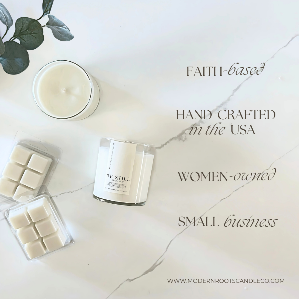 Be Still | Lavender & Sage | 9 oz. Clear Jar Soy Candle: Natural Wood Lid