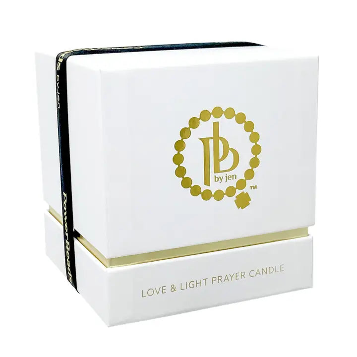 Love & Light Prayer Candle- St. Michael: Oak Moss & Amber/Black Coral & Moss