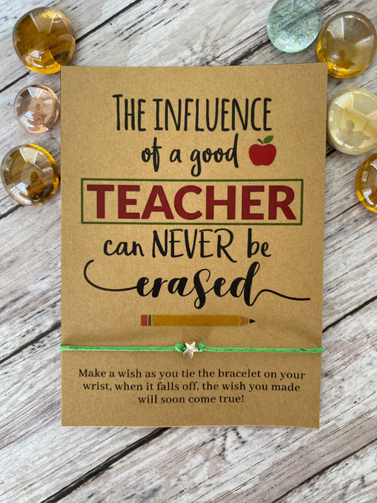 The Influence, Teacher Wish Bracelet: Green