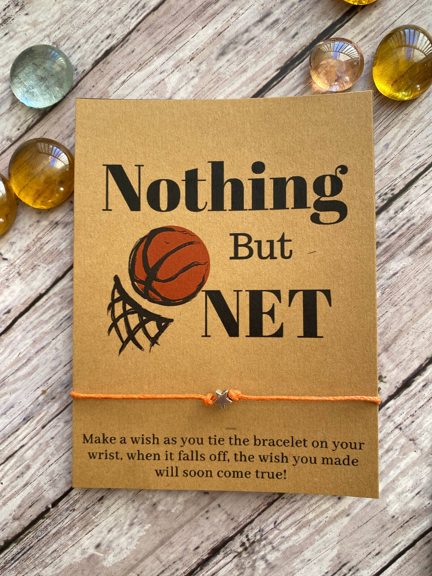 Nothing But Net, Basketball Wish Bracelet: BLACK