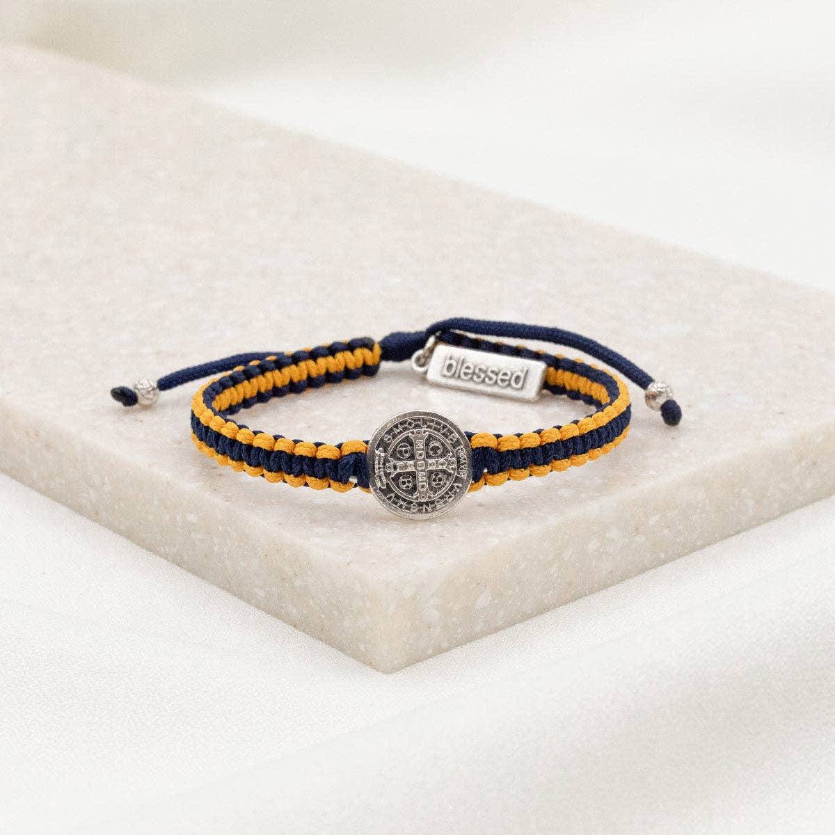 School Spirit Blessing Bracelets: Green/White/Silver