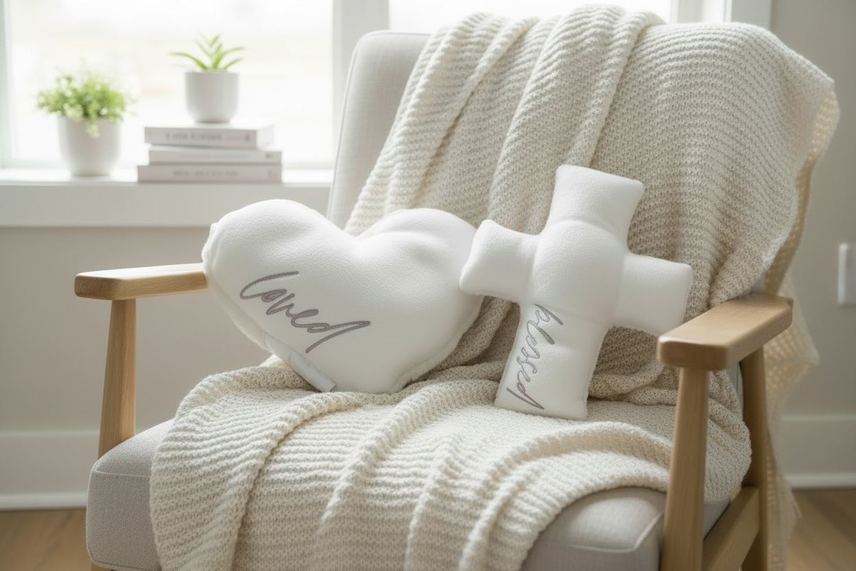 Huggable Weighted Prayer Pillow: White Heart