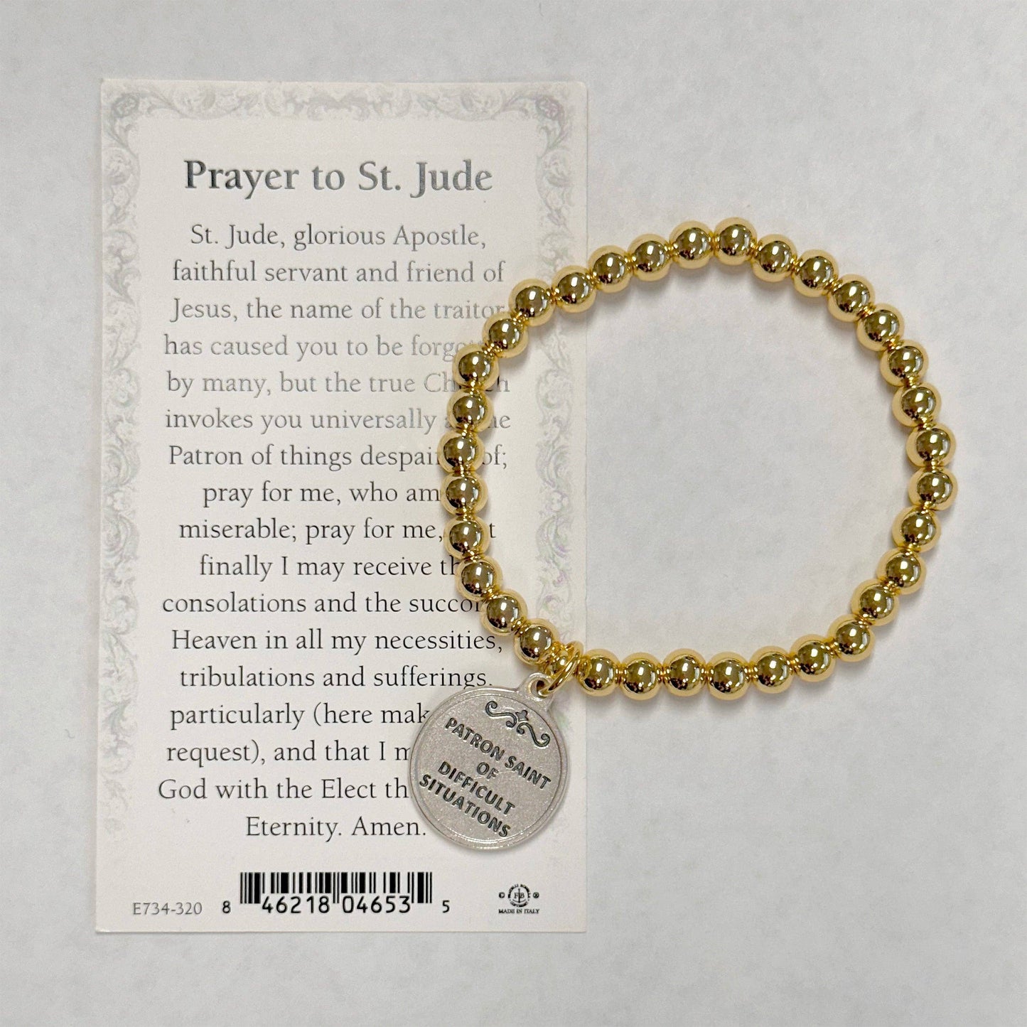 Saint Jude Patron Saint of Difficult Situations Bracelet: Silver