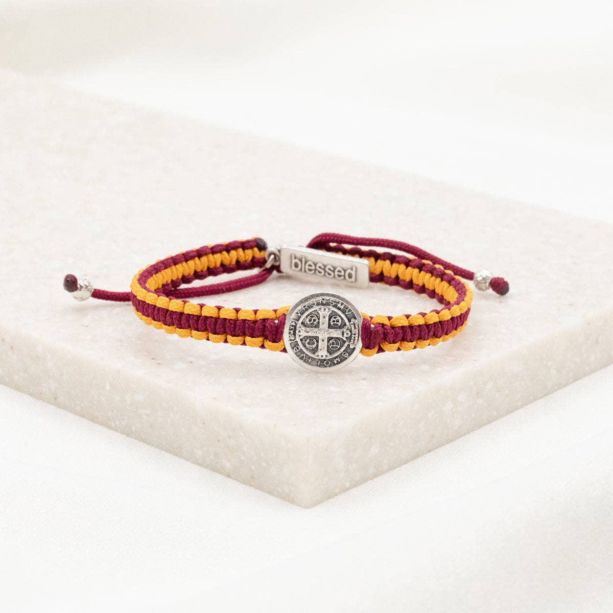 School Spirit Blessing Bracelets: Green/White/Silver