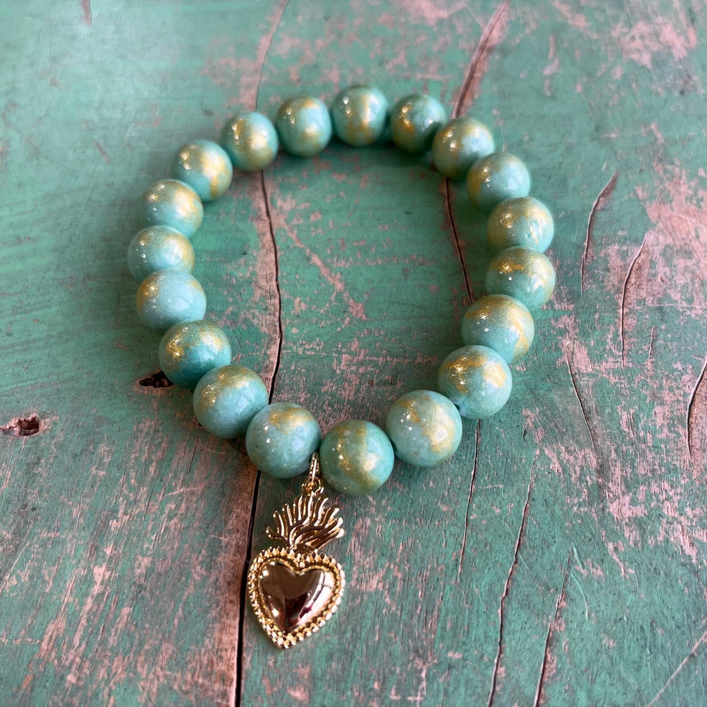 Royal Sacred Heart Bracelet: White