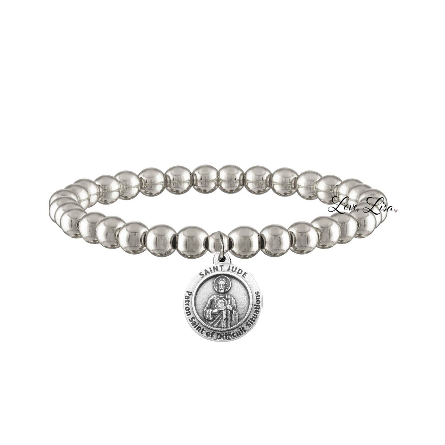 Saint Jude Patron Saint of Difficult Situations Bracelet: Silver
