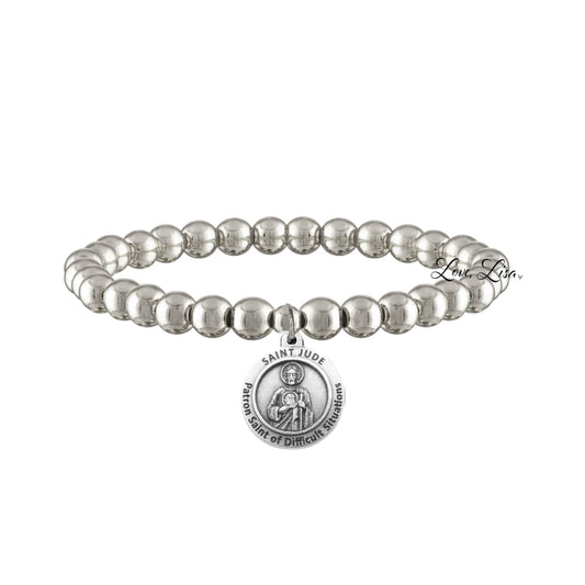 Saint Jude Patron Saint of Difficult Situations Bracelet: Silver