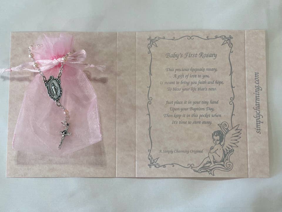 Keepsake Baby's First Rosary Gift Boxed: Pink