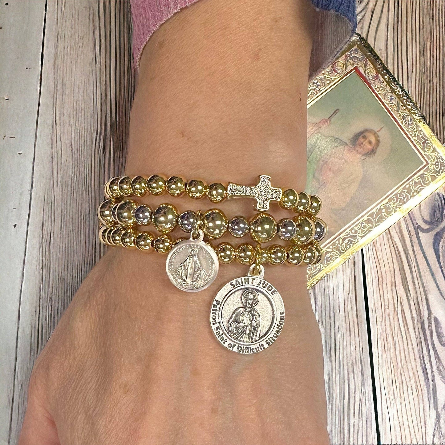 Saint Jude Patron Saint of Difficult Situations Bracelet: Silver
