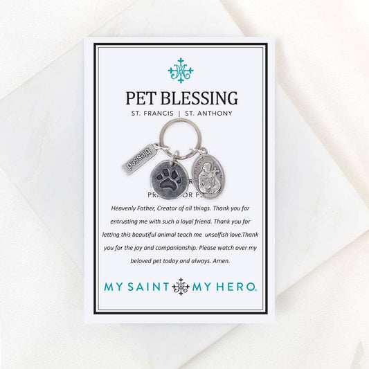 Saints Francis and Anthony Pet Blessing Tag: Silver Large