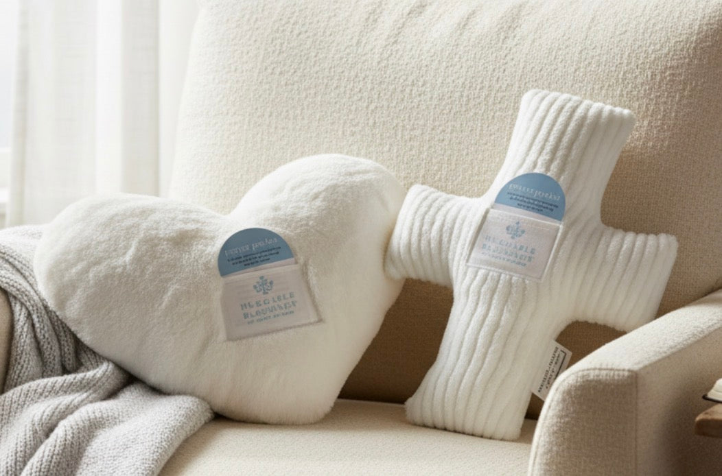 Huggable Weighted Prayer Pillow: White Heart
