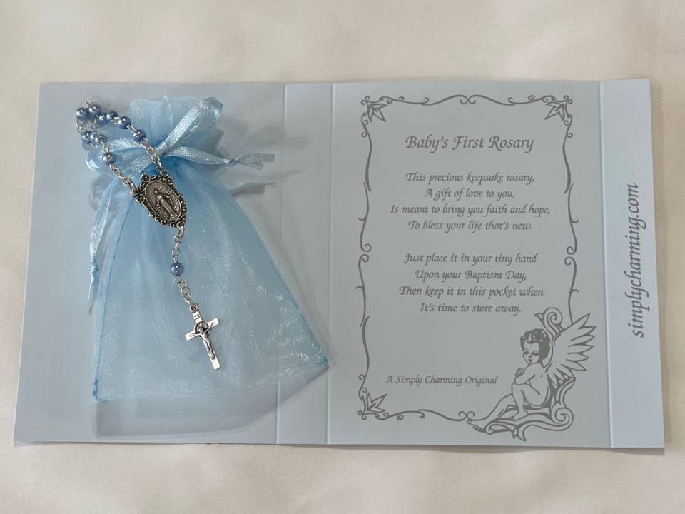 Keepsake Baby's First Rosary Gift Boxed: Blue