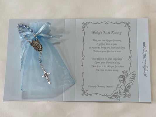 Keepsake Baby's First Rosary Gift Boxed: Blue