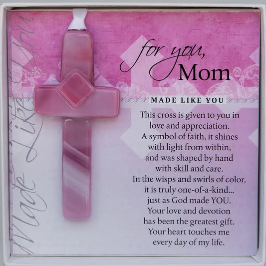 Mom Gift USA Handmade Glass Cross