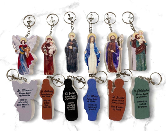 St Keychains (St. Micheal, St. Anthony, St. Joseph, Mary. St. John and St, Christopher)