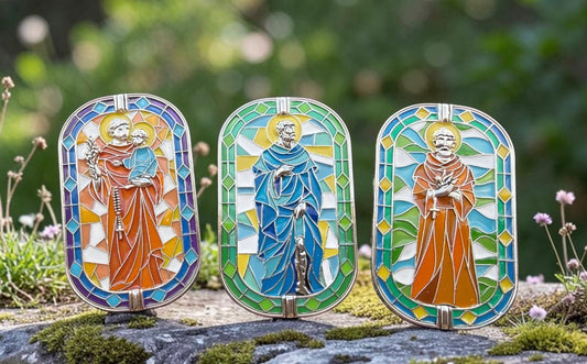 Saint Visor Clips (St Francis, St Peregrine and St Anthony)