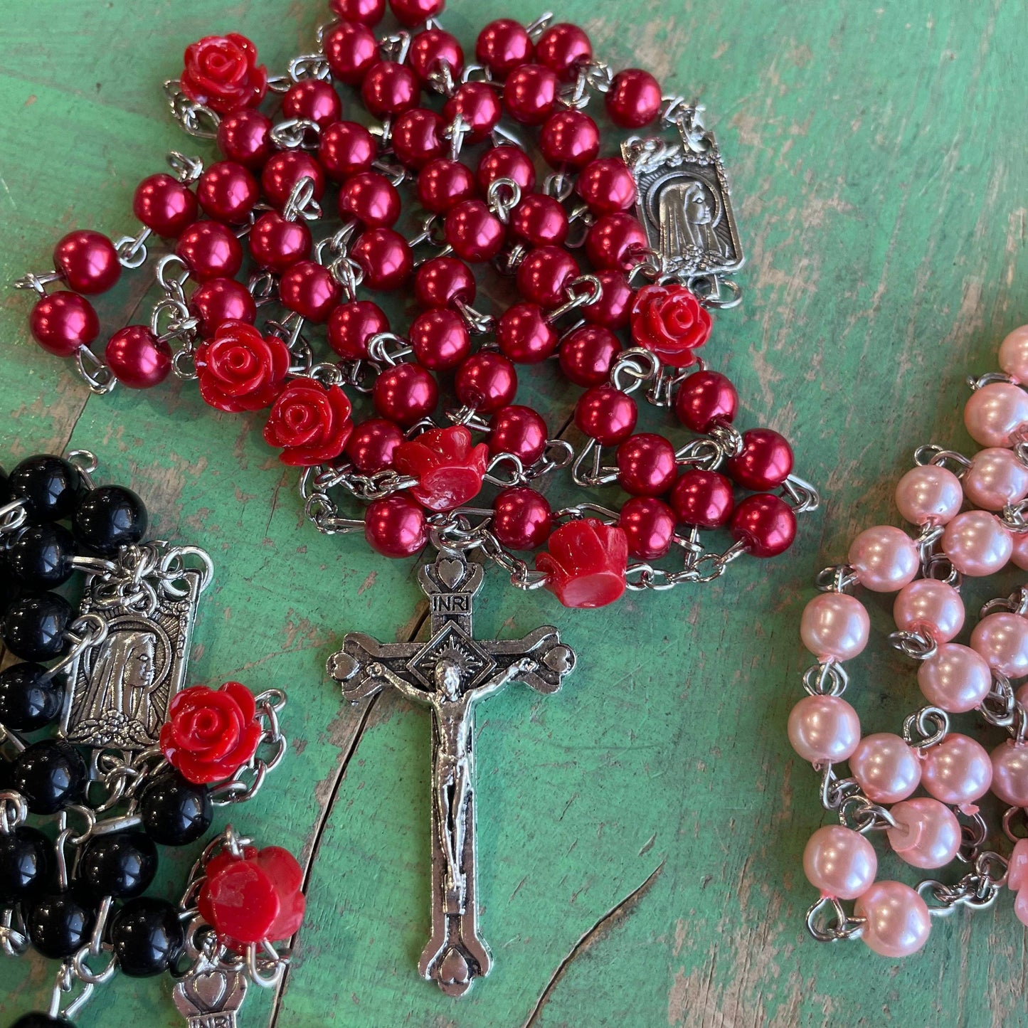 Mystical Rose Rosary: White
