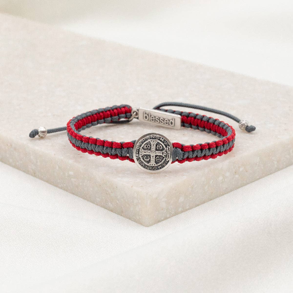 School Spirit Blessing Bracelets: Green/White/Silver