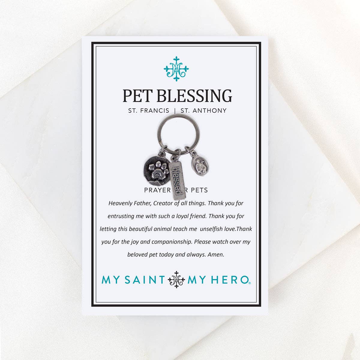 Saints Francis and Anthony Pet Blessing Tag: Silver Large