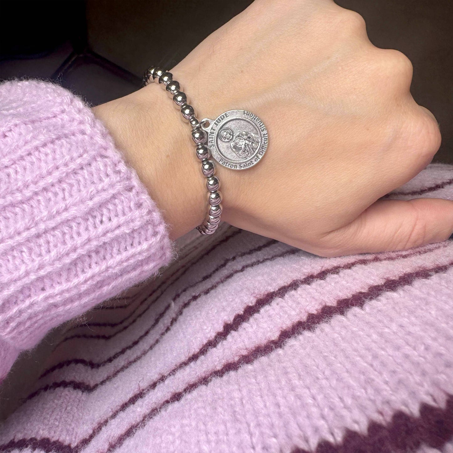 Saint Jude Patron Saint of Difficult Situations Bracelet: Silver