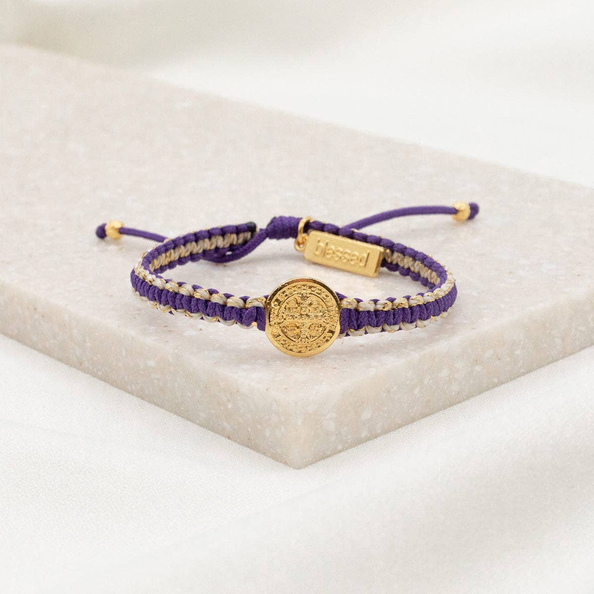 School Spirit Blessing Bracelets: Navy/Red/Silver