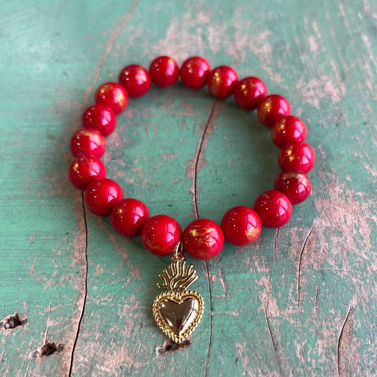 Royal Sacred Heart Bracelet: Red