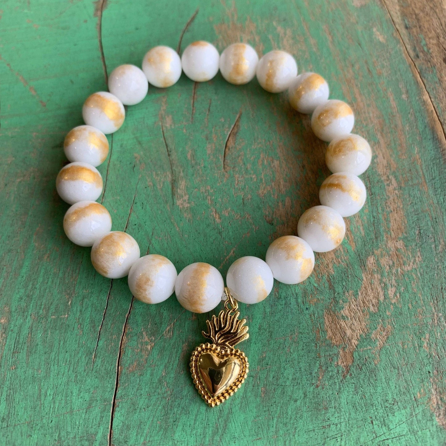 Royal Sacred Heart Bracelet: White