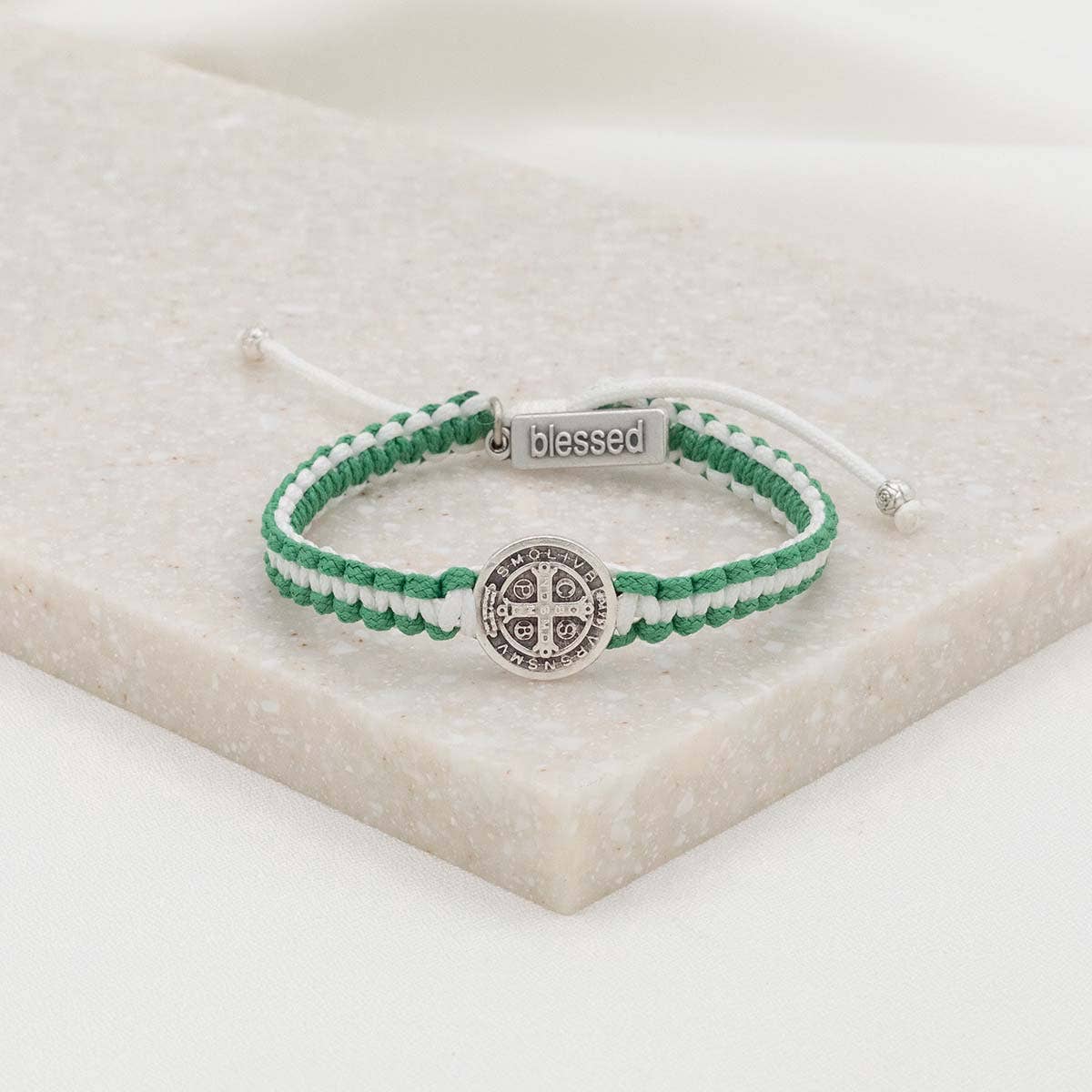 School Spirit Blessing Bracelets: Navy/Red/Silver