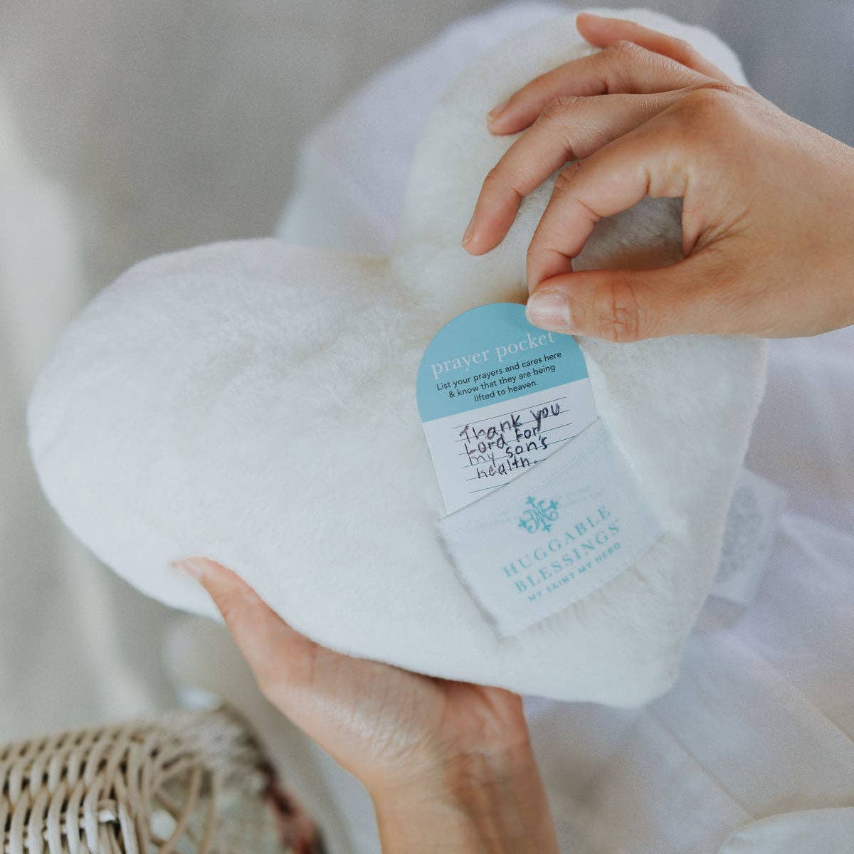 Huggable Weighted Prayer Pillow: Gray Cross