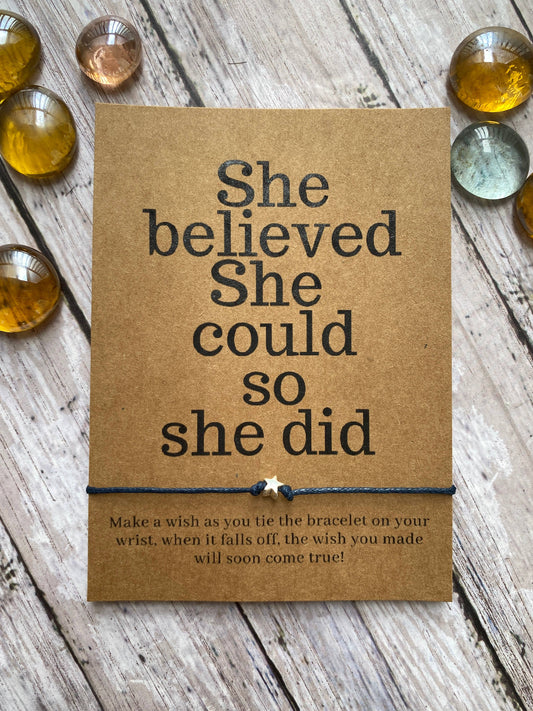 She Believed Wish Bracelet: Lavender