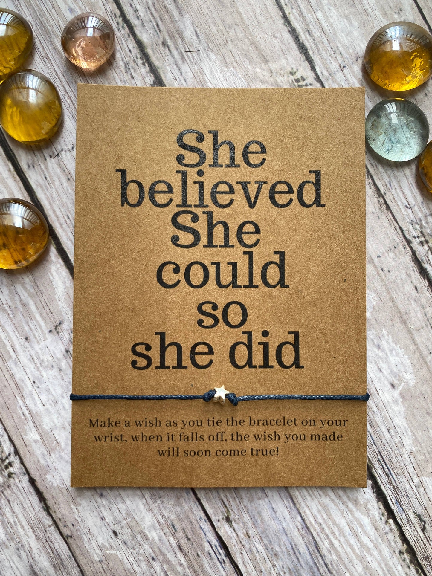She Believed Wish Bracelet: Black