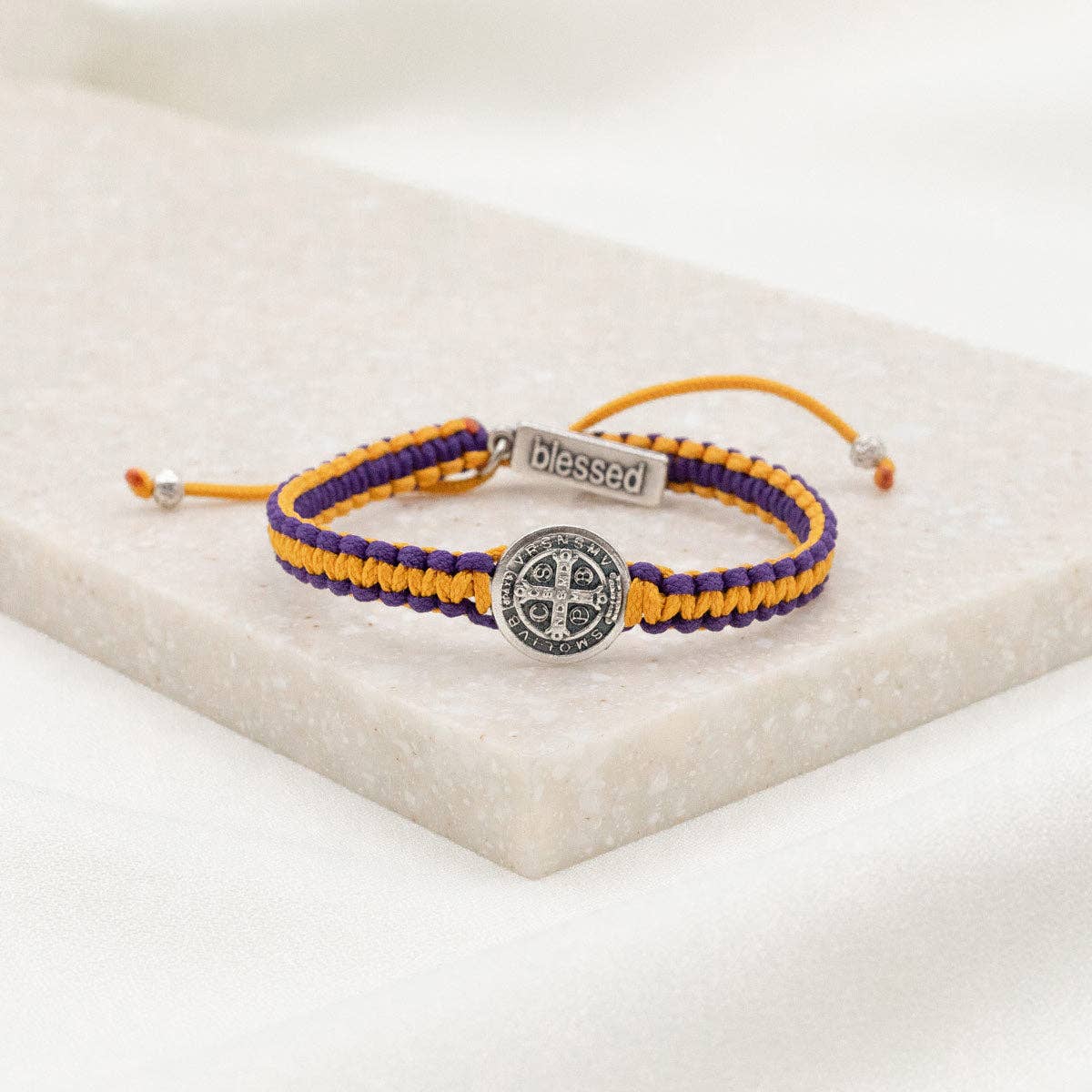 School Spirit Blessing Bracelets: Navy/Red/Silver