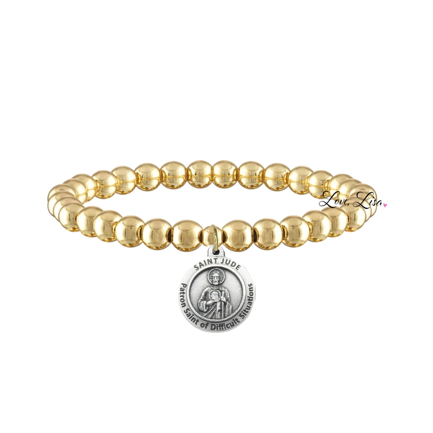 Saint Jude Patron Saint of Difficult Situations Bracelet: Silver