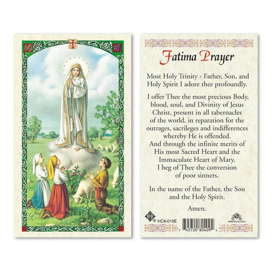 Our Lady of Fatima Laminated Prayer Card